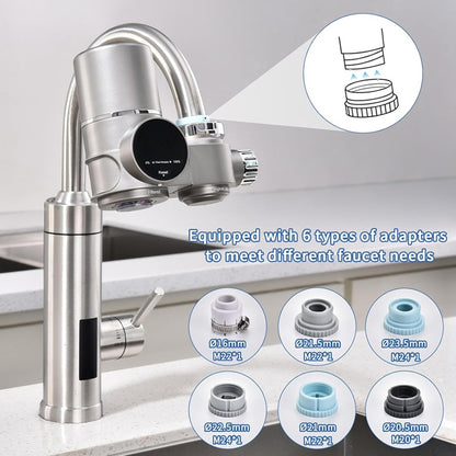A01M LED Display Faucet Water Filter - Advanced Water Purifier for Lead, Chlorine & Heavy Metals Removal | Dual Water Mode & UV Blue Light Technology for Clean, Fresh Water
