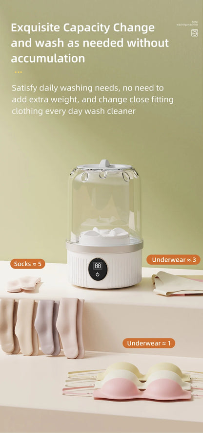 Wireless washing machine portable underwear cleaner 1L mini Socks Washing Machine Dehydratable Laundry Bucket