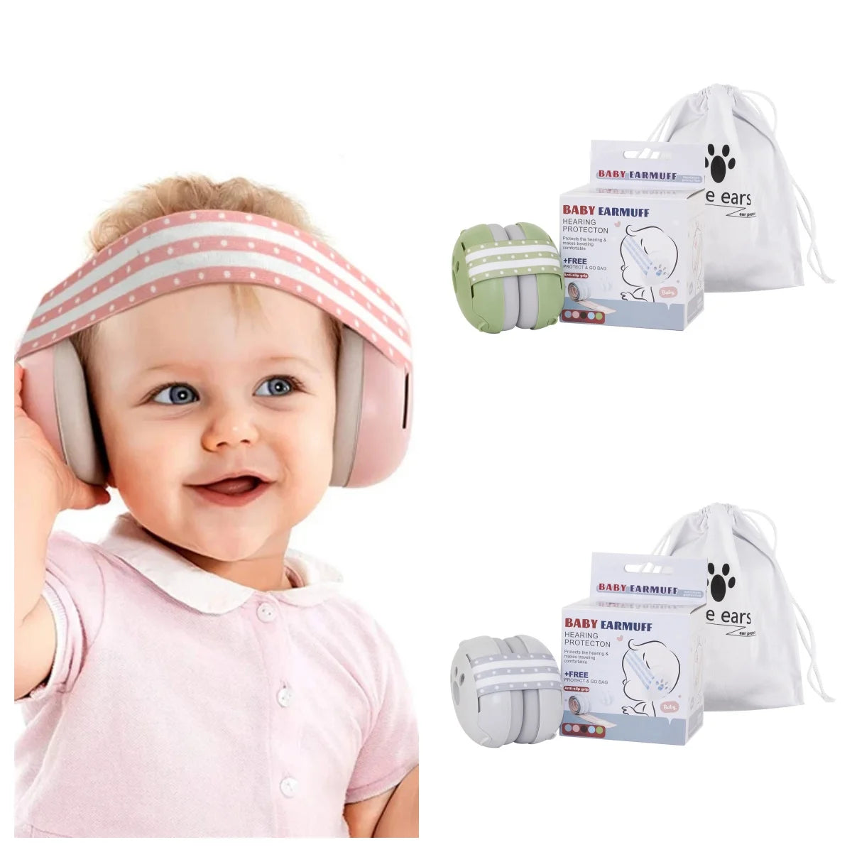 Baby Noise Reduction Earmuffs – Hearing Protection Headphones for Infants & Toddlers | Adjustable, Comfortable & Lightweight | Protects Against Loud Sounds & Improves Sleep