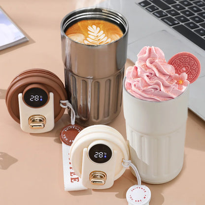 Coffee Mug Hot & Cold Smart Thermos  LED Display, Leak-Proof 316 Stainless Steel Vacuum Flask