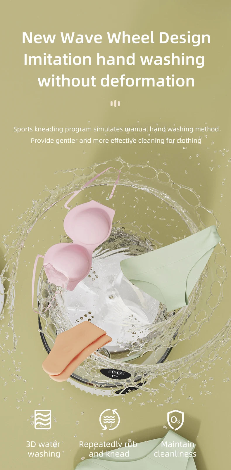 Wireless washing machine portable underwear cleaner 1L mini Socks Washing Machine Dehydratable Laundry Bucket