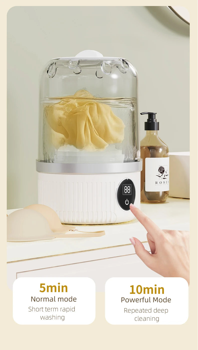 Wireless washing machine portable underwear cleaner 1L mini Socks Washing Machine Dehydratable Laundry Bucket