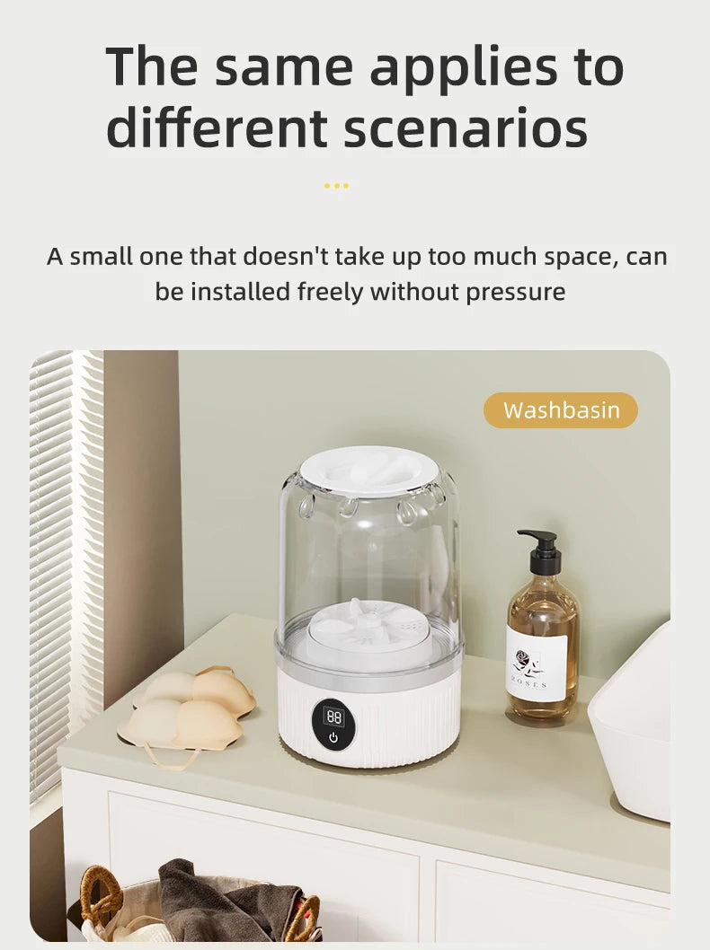 Wireless washing machine portable underwear cleaner 1L mini Socks Washing Machine Dehydratable Laundry Bucket