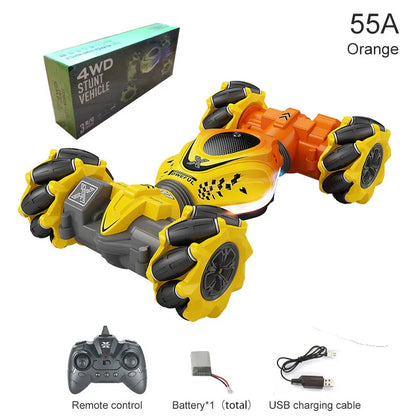 Gesture RC Car, 2.4GHz 4WD Gesture Sensing RC Stunt Car Toys for 6-12 Years Old Boys Girls, Hand Controlled Remote Drift Twist Offroad 360° Rotation with Lights Music for Birthday Gifts