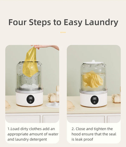 Wireless washing machine portable underwear cleaner 1L mini Socks Washing Machine Dehydratable Laundry Bucket