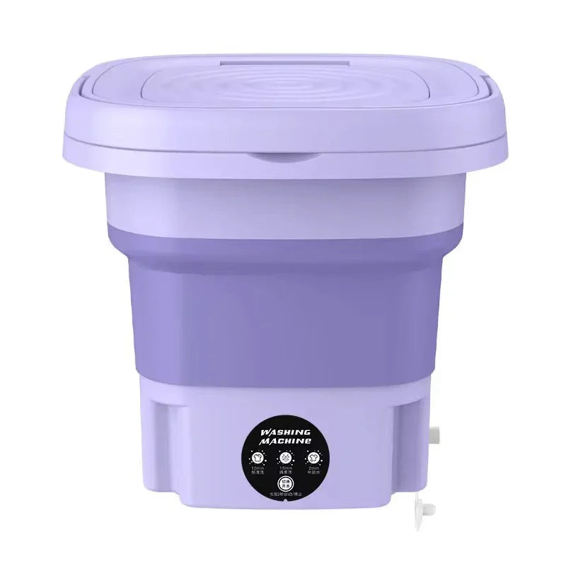 Portable washing machine 8L small foldable spin dryer mini laundry for socks underwear home shop lightweight and efficient