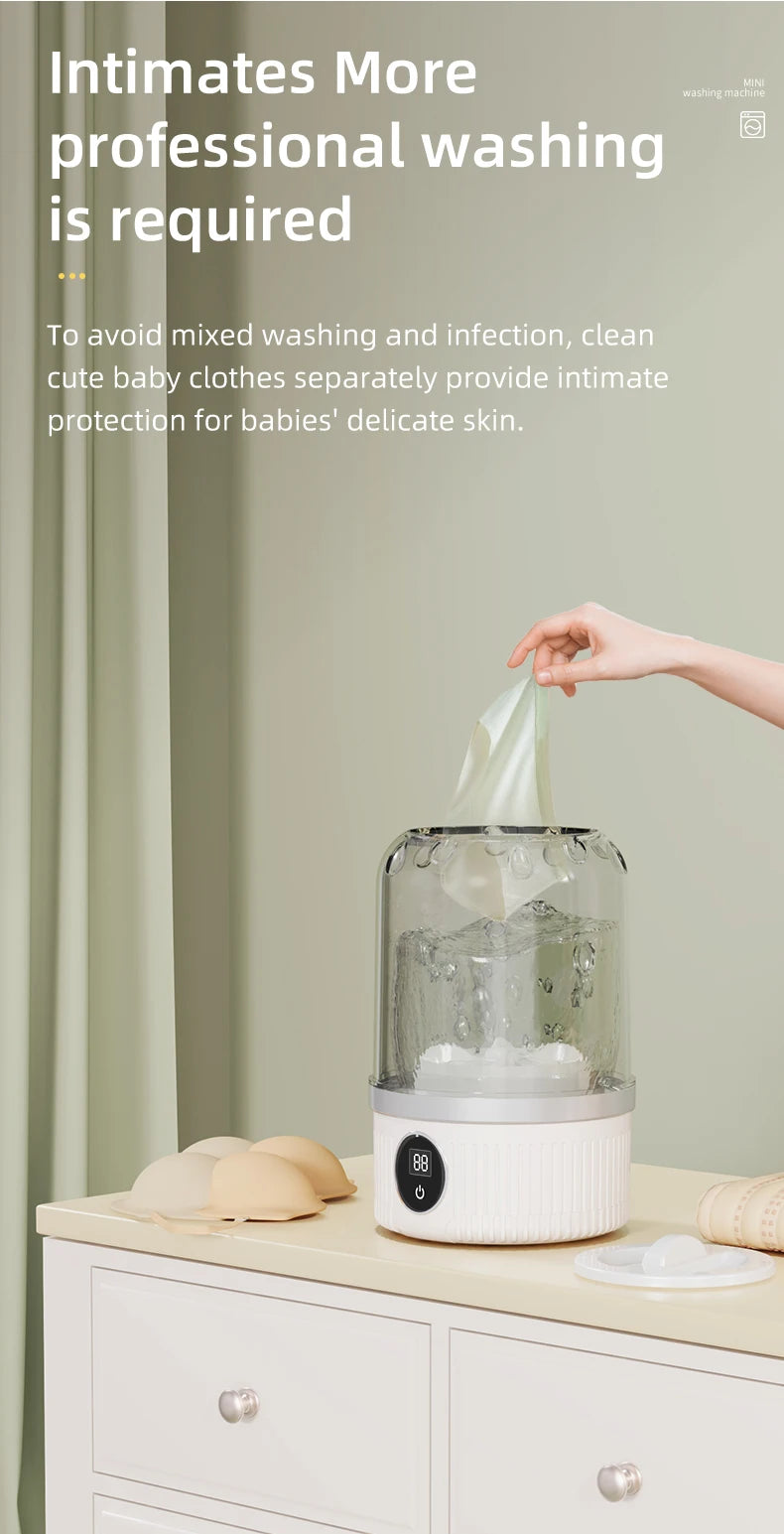 Wireless washing machine portable underwear cleaner 1L mini Socks Washing Machine Dehydratable Laundry Bucket