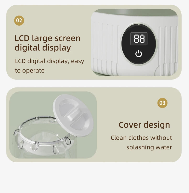 Wireless washing machine portable underwear cleaner 1L mini Socks Washing Machine Dehydratable Laundry Bucket