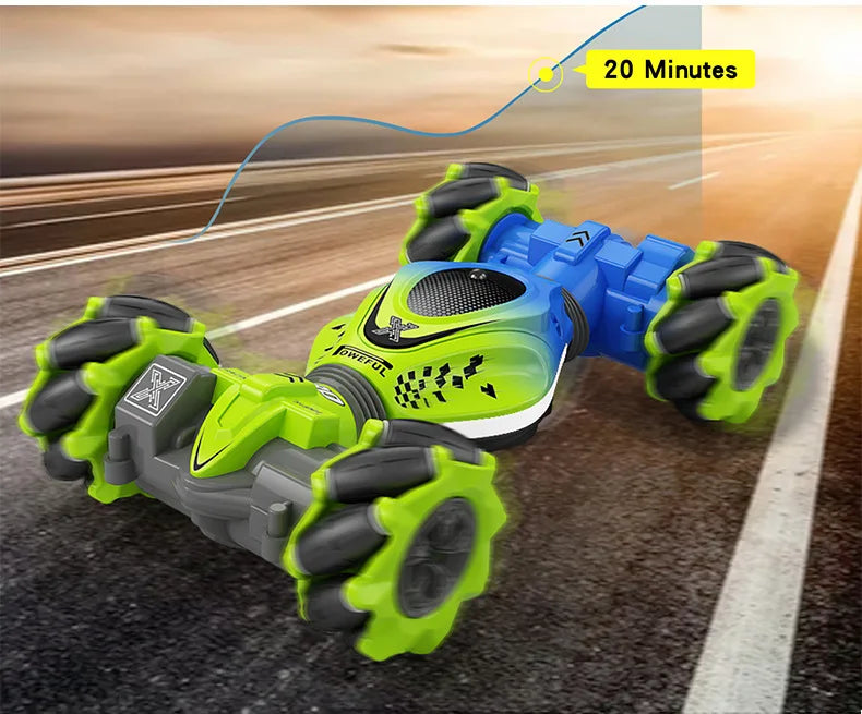 Gesture RC Car, 2.4GHz 4WD Gesture Sensing RC Stunt Car Toys for 6-12 Years Old Boys Girls, Hand Controlled Remote Drift Twist Offroad 360° Rotation with Lights Music for Birthday Gifts