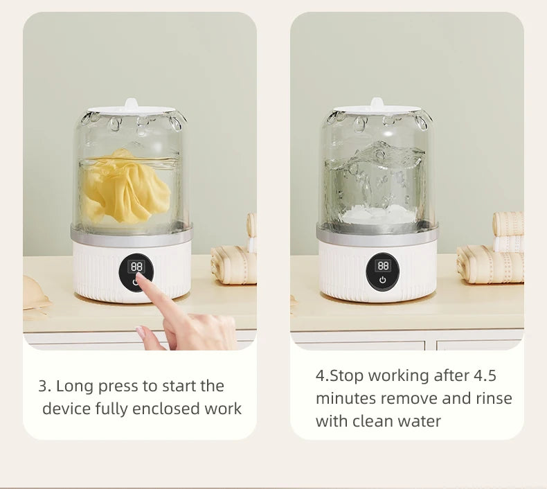 Wireless washing machine portable underwear cleaner 1L mini Socks Washing Machine Dehydratable Laundry Bucket