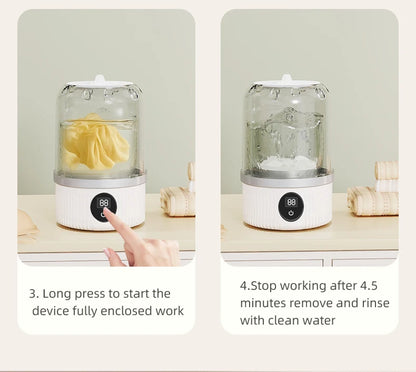 Wireless washing machine portable underwear cleaner 1L mini Socks Washing Machine Dehydratable Laundry Bucket