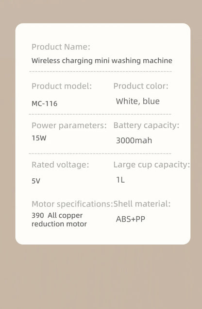 Wireless washing machine portable underwear cleaner 1L mini Socks Washing Machine Dehydratable Laundry Bucket